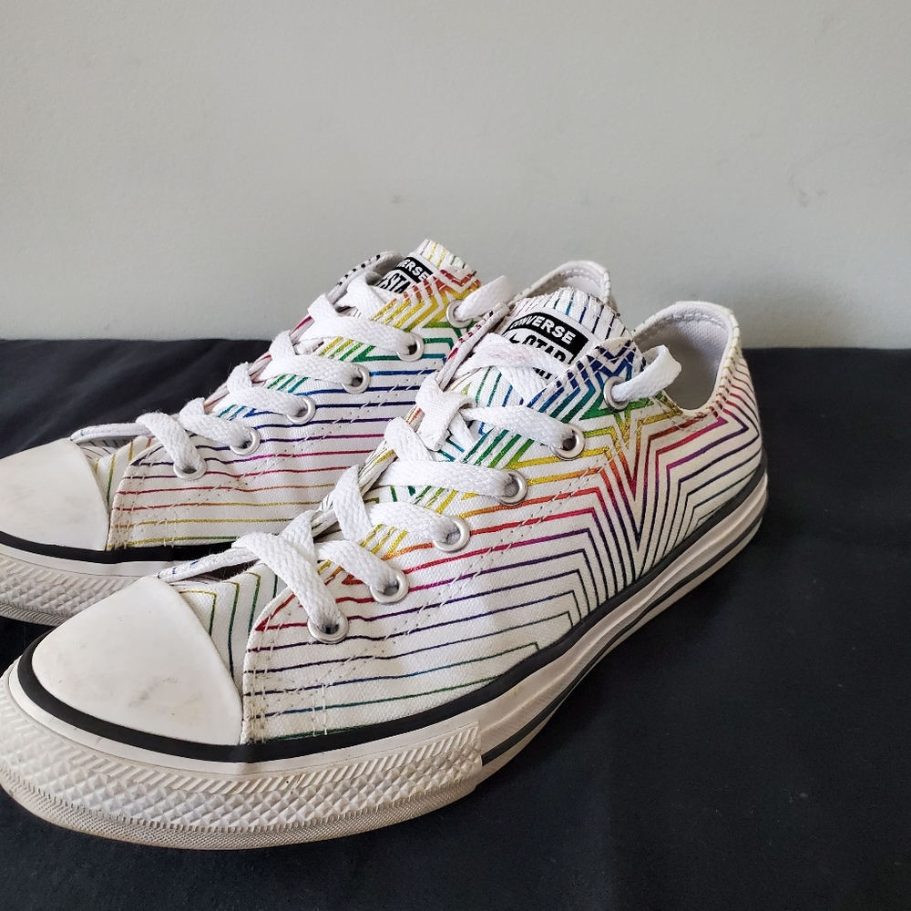 CONVERSE ALL STAR Women's Iridescent Shooting Star Low Top Sneakers, Shoes - Picture 4 of 10